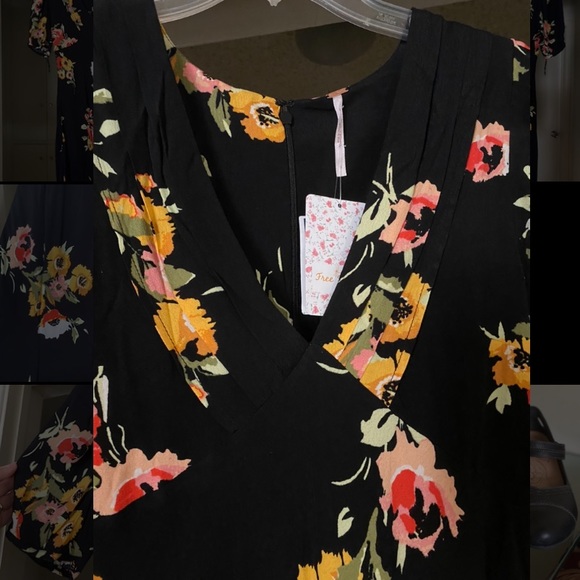 New Free People Neon Garden Floral Dress size 0 - Picture 6 of 8